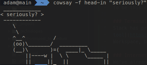 cowsay in terminal